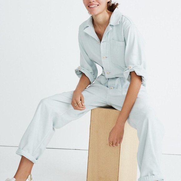 Madewell x As Ever Coveralls in Dawn Mist size S NWT